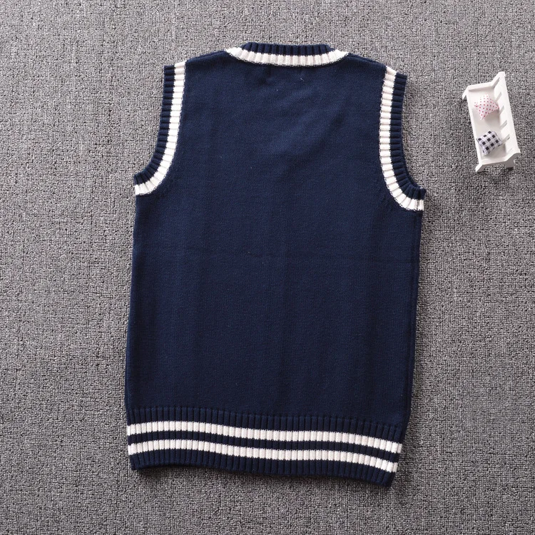 School Uniform Vest Knitted Sleeveless Uniform Student Uniform Custom High Quality New Children School Sweater For School