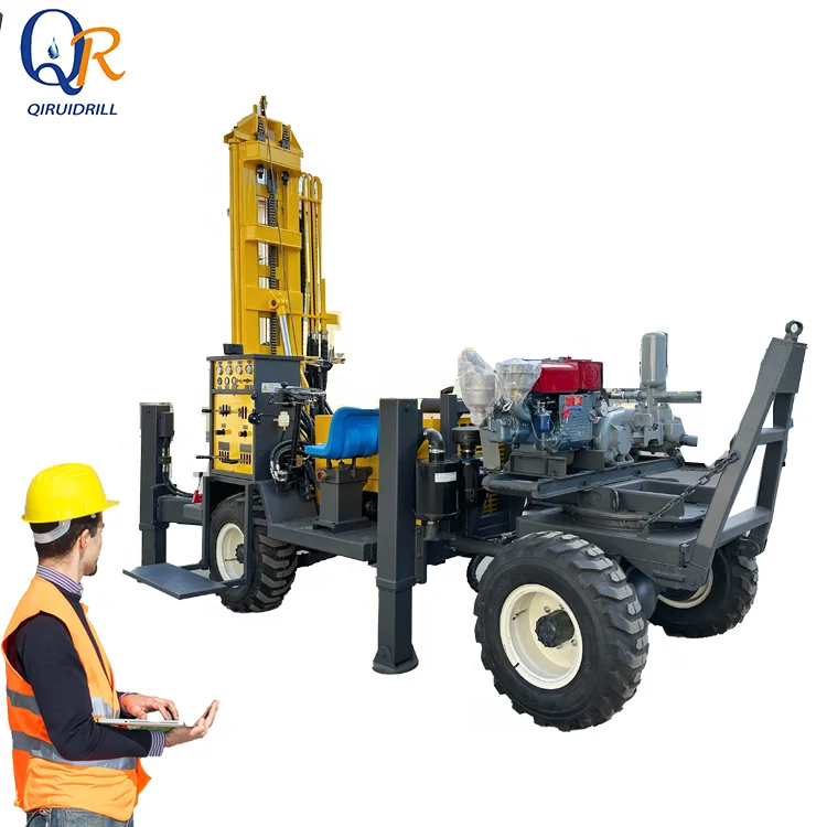 260m Wheeled RCF180W Multifunctional Portable Water Well Drilling Rig Machine