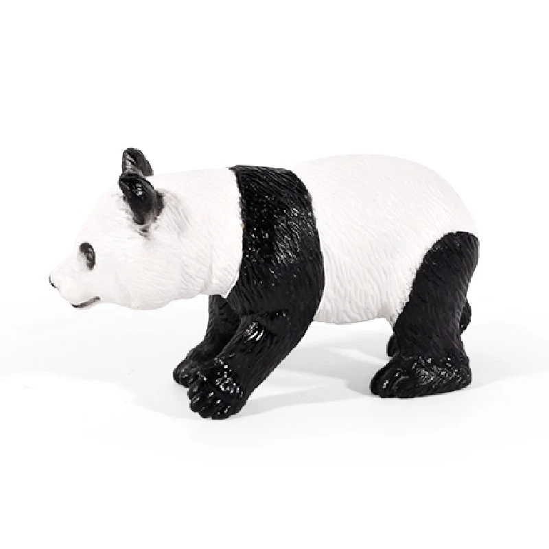 4 In 1 Plastic PVC Material Simulation 3D 10.5CM Wild Animals Model Toys Play Set Soft Small Panda Toy For Girls