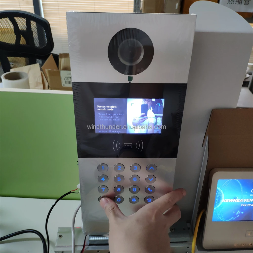 TCP/IP POE Multi Apartment Video Door Phone Intercom System with Face Recognition support cloud talk with android/ios mobile app