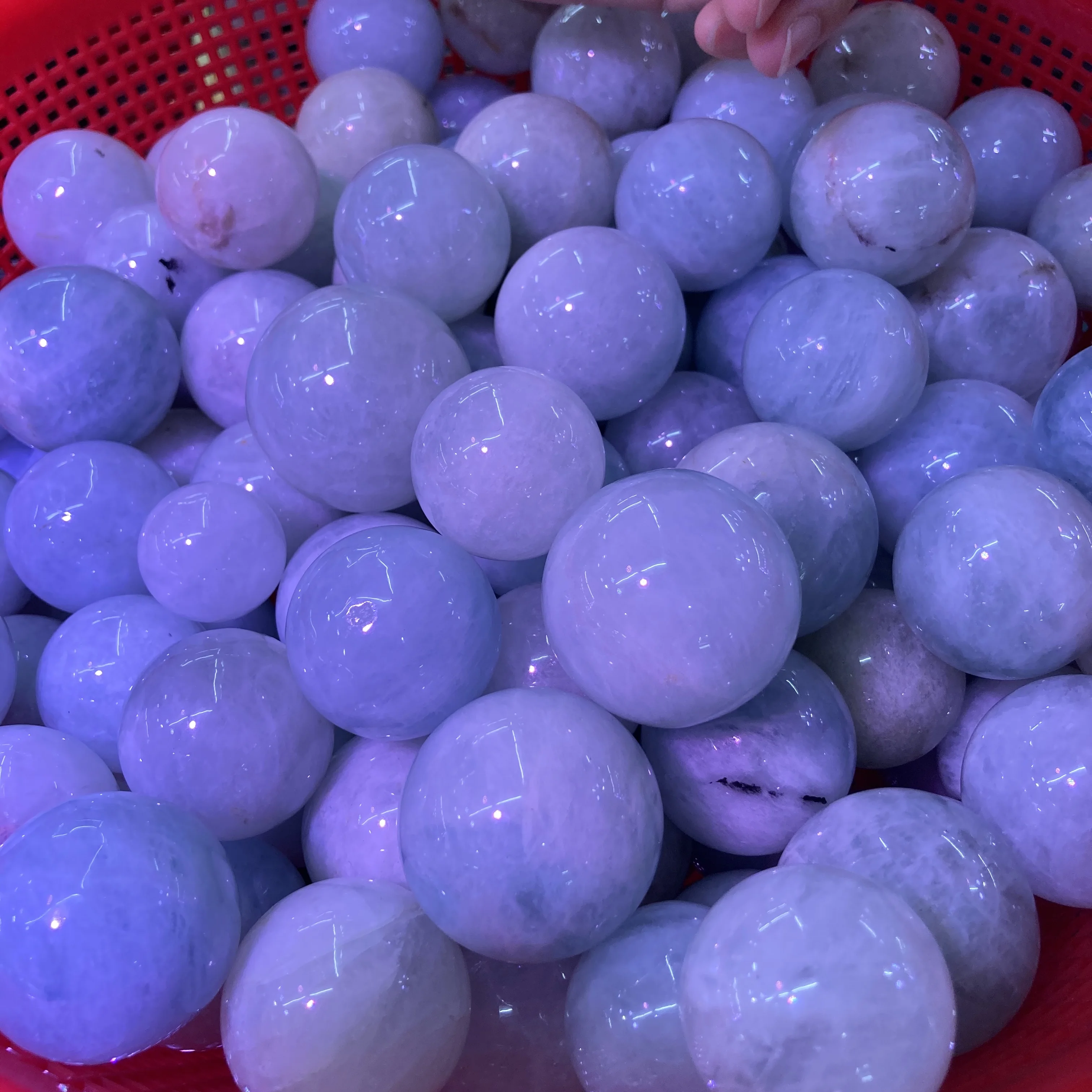 New Style Beauty Natural Aquamarine Gift Crafts Blue Round Crystal Sphere Ball
