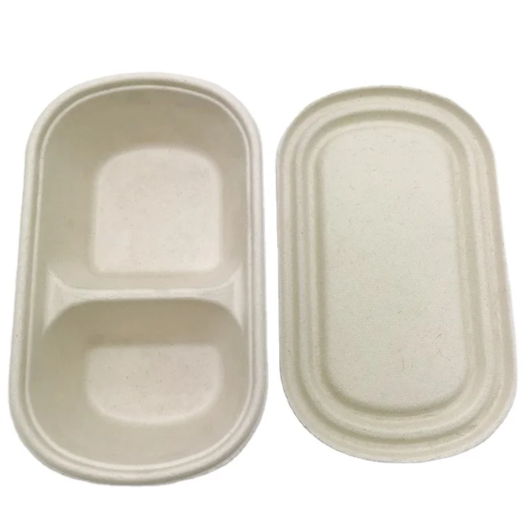 26oz Disposable Sugarcane Lunch Box PFAS Free Bagasse Takeway Salad Box To Go Food Microwave Food Container Lids