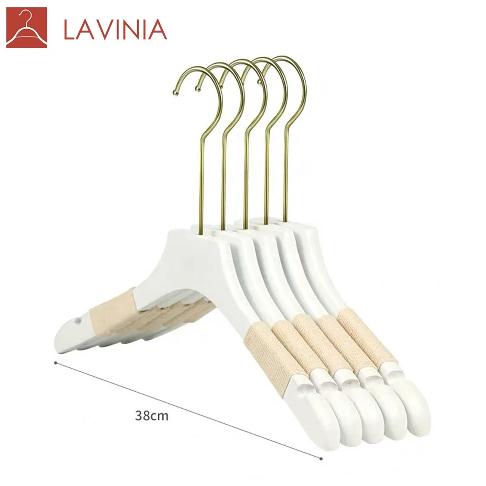 Gold hook wooden trouser hanger rack