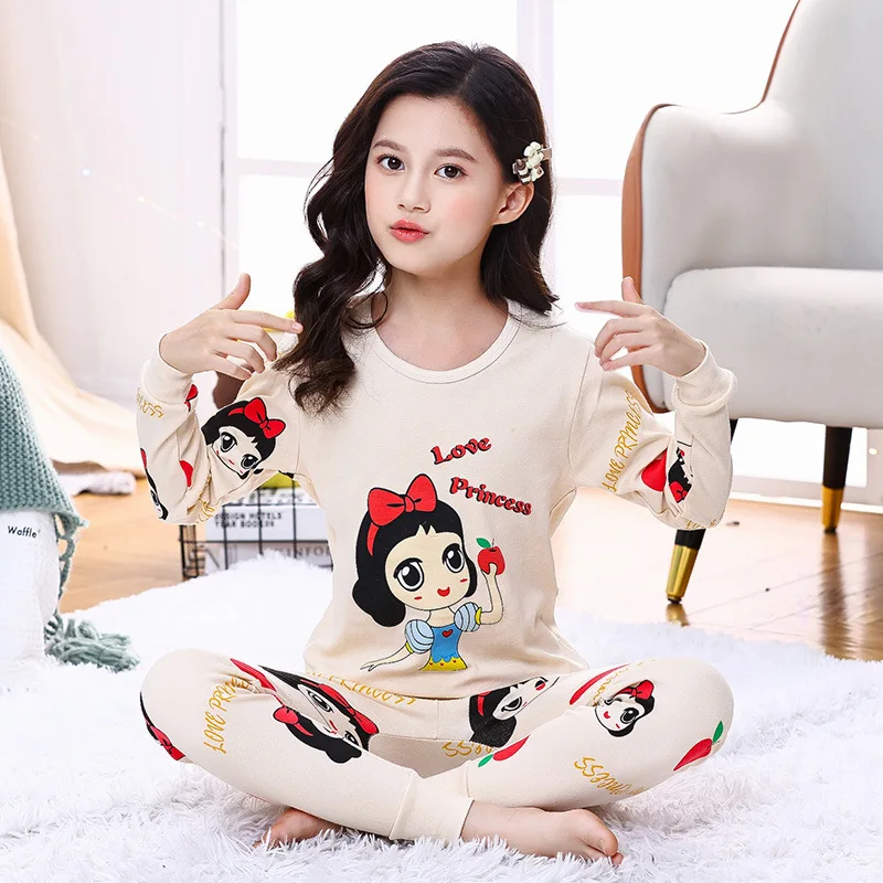 Love Princess Cotton Kids Girls Pyjamas Cute Children Pajamas Cartoon