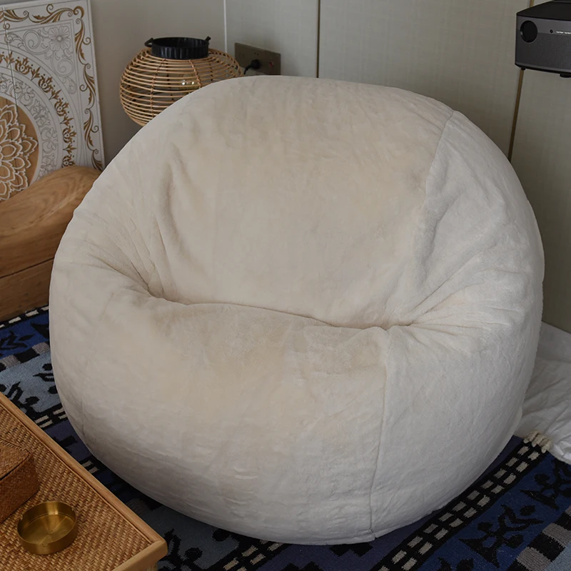 Faux Fur Giant Seat Bean Bag White XXL