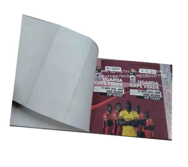 Security paper hot stamping embossing foil discount gate ticket printing with numbers