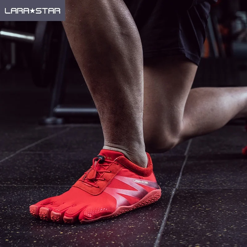 LS0026 Five Finger Weightlifting Shoes Anti Slip Rubber Outsole Powerlifting Squat Shoes