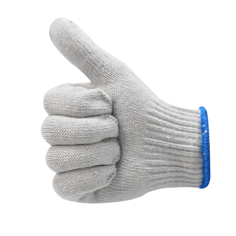 China factory protective hand wear resistant white cotton knitted working safety gloves