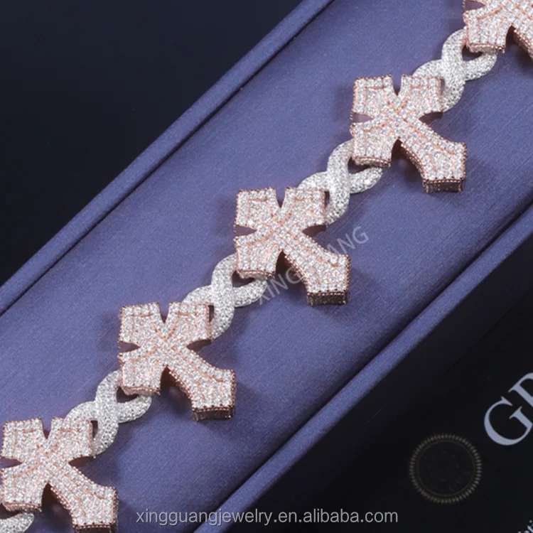 Wholesale Customization Diamond Miami Cuban Chain Hip hop Fine Jewelry bracelet VVS Moissanite 925 Sterling Silver Necklace Men