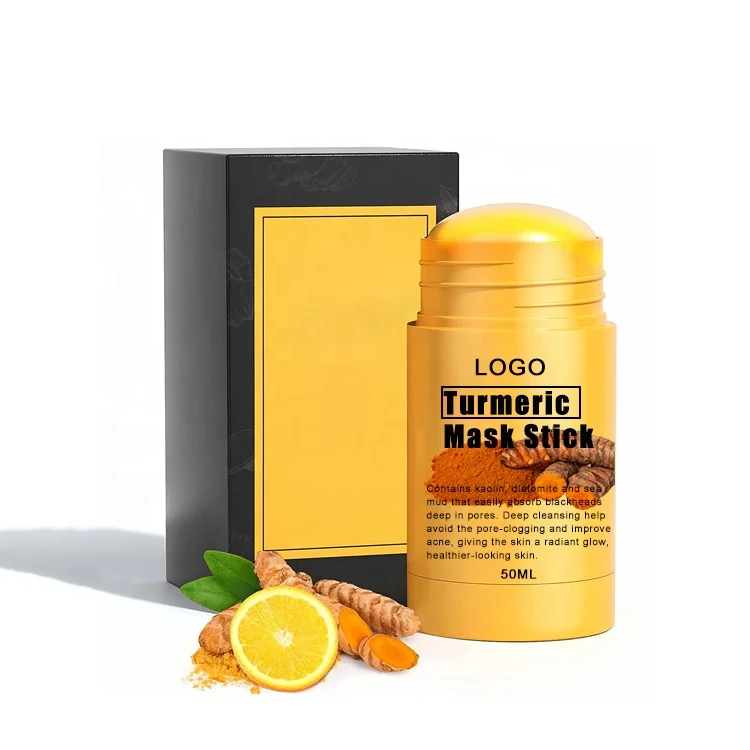 Private Label Facemask Acne Pimple Remover Bentonite Whitening Mud Musk Brightening Organic Detox Face Turmeric Clay Mask Stick