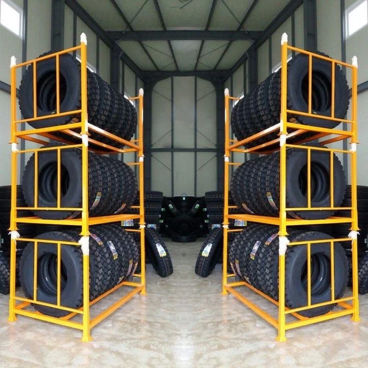 3000kg Heavy Duty Carpet Roll Warehouse Storage Collapsible Stacking Rack with Mesh Wall