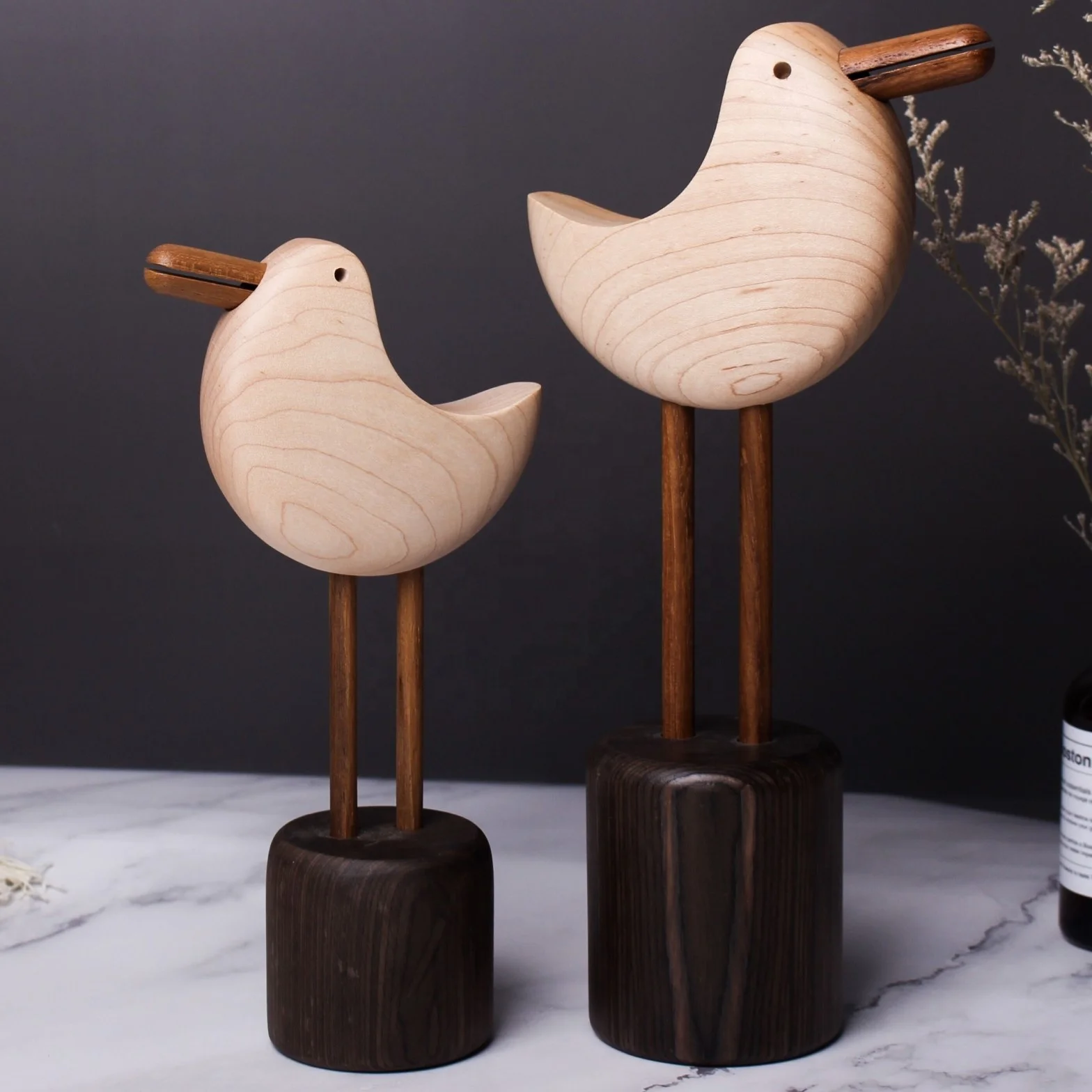 
Wood Craft seagull ornament Lovely animal shape products wood sculpture for room decoration 