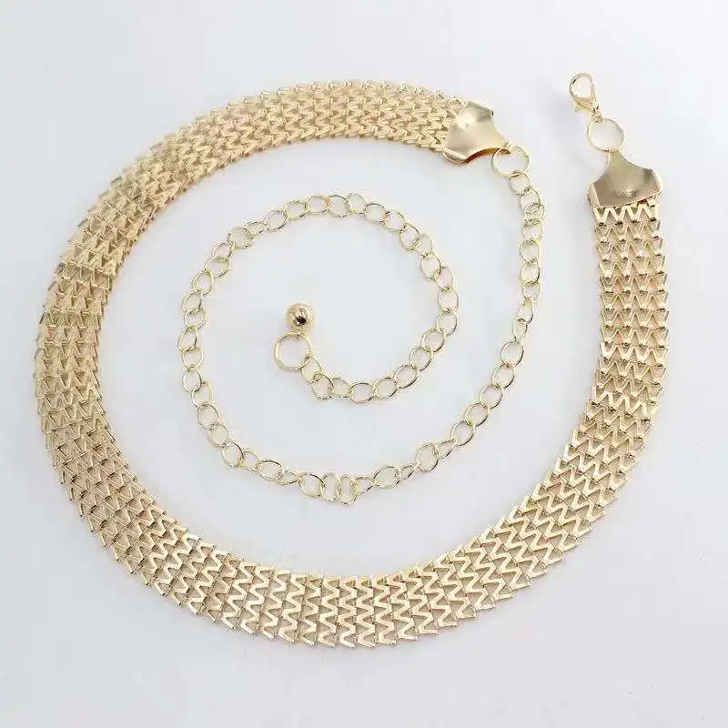
New Personality Trend Fashion Ladies Chain Belt Decorative Dress Metal Waist Chain hook adjustable 
