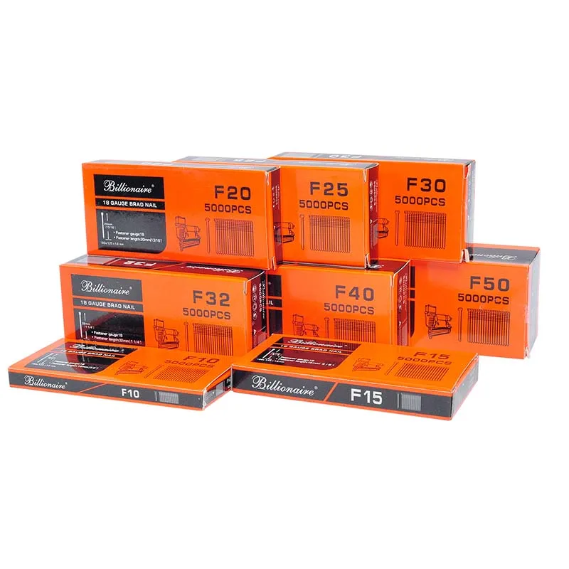 Factory OEM Steel Iron Nail 18 Gauge F Series Sofa Pin Galvanized Pneumatic Brad Head Nails for Nail Gun