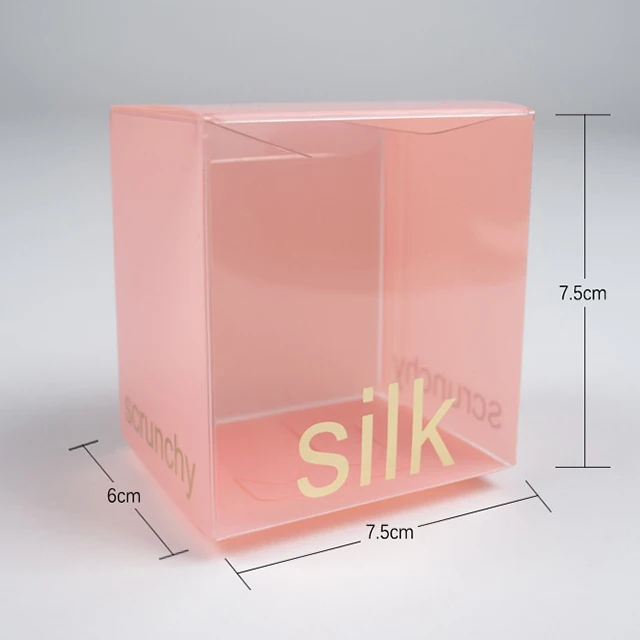 Wholesales PVC Bronzing Hair Flower Scrunchies Gift box Plastic Gift Package