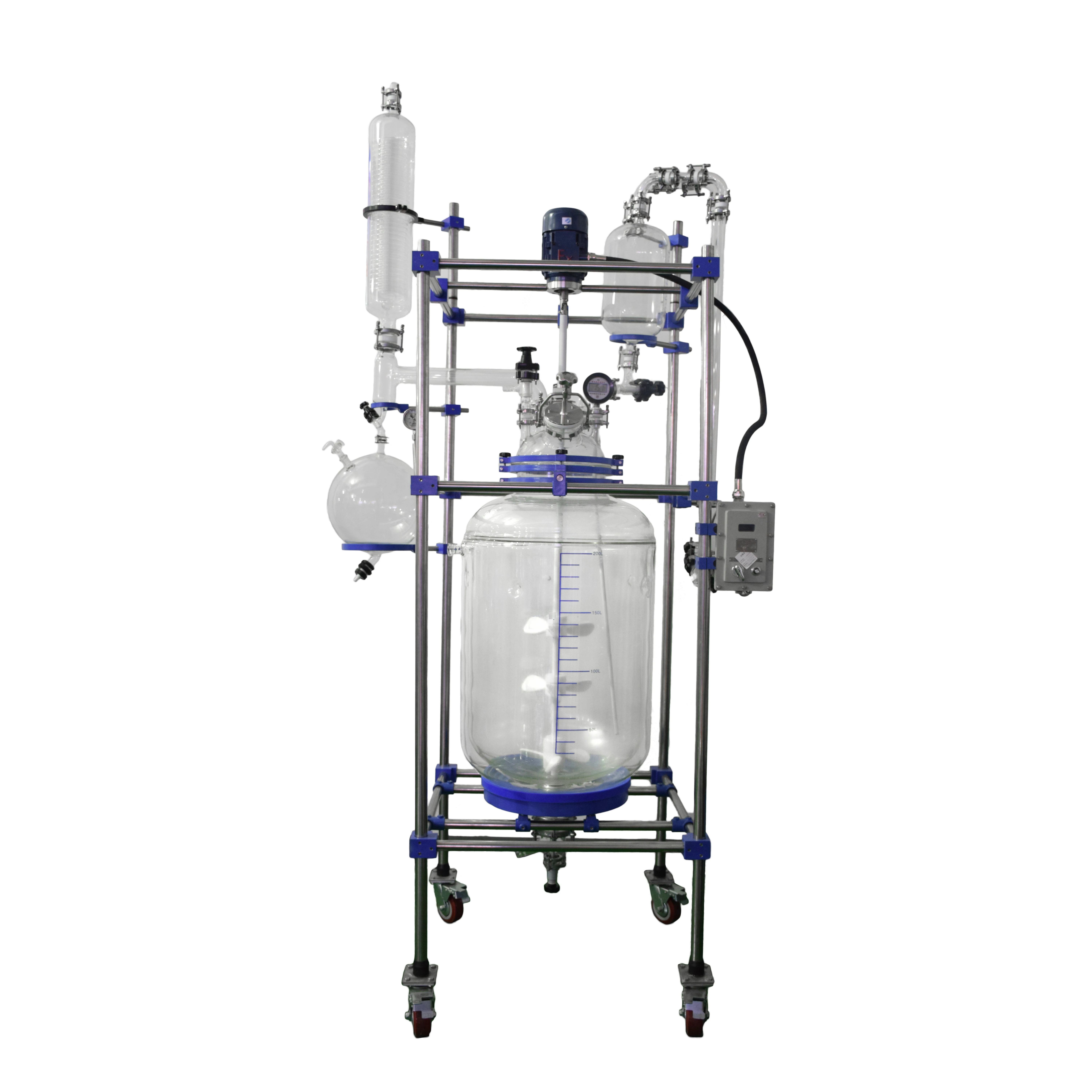 10l 20l 50l 100l 150l 200l Laboratory Chemical Reactor Jacketed Double Layer Glass Stirred Tank Reactor