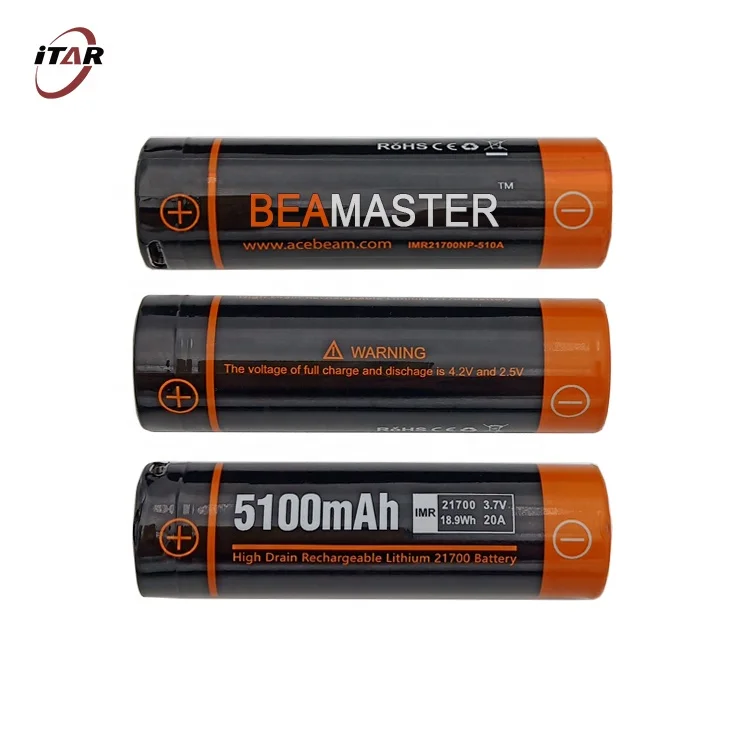 High capacity 100% original  21700 3.7V 5000mAh rechargeable li-ion battery with 5V 1A USB port battery