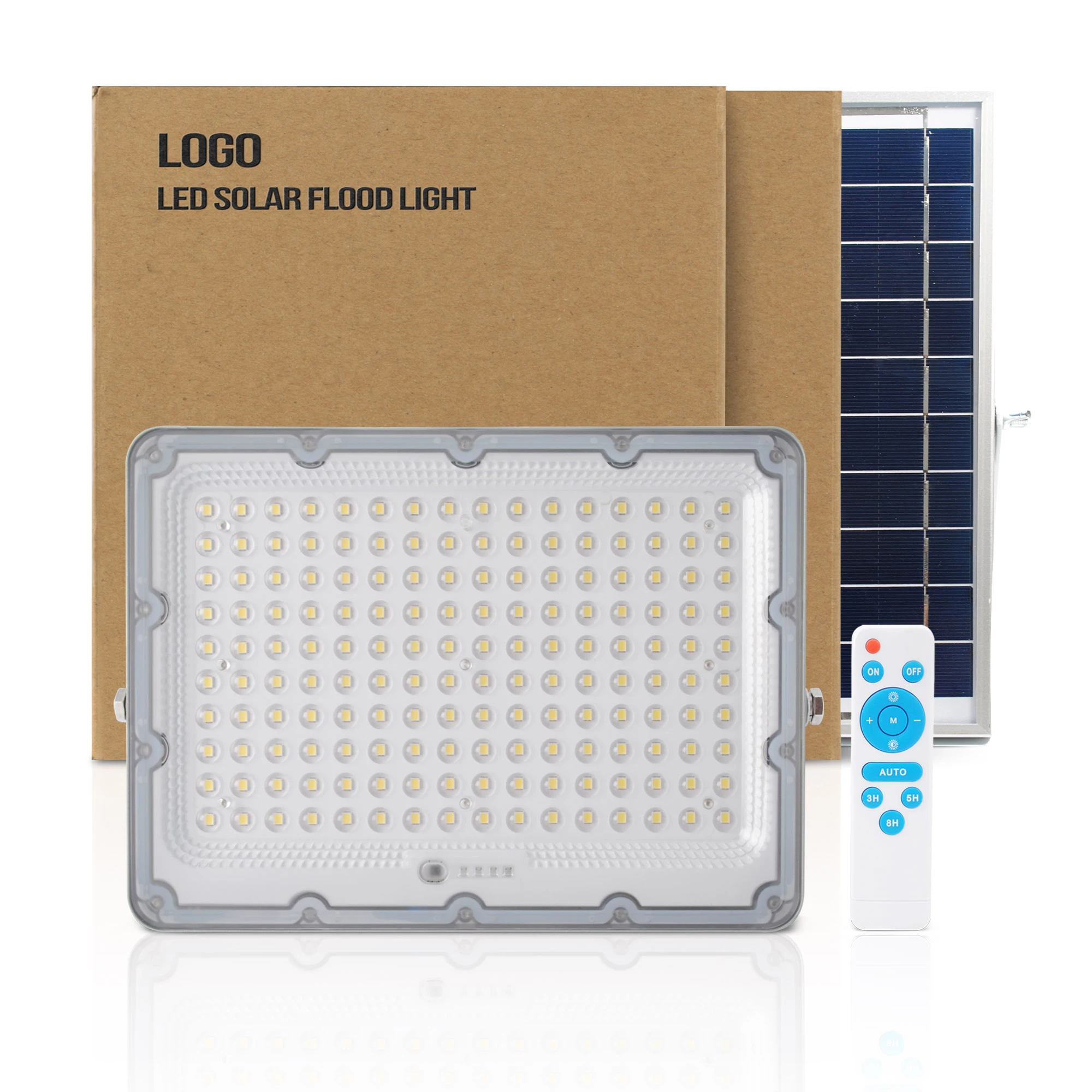 Super Bright 180lm/w Waterproof IP65 Outdoor Aluminum Lithium Battery Solar Floodlight 100Watt 200W 300W 400W 500W