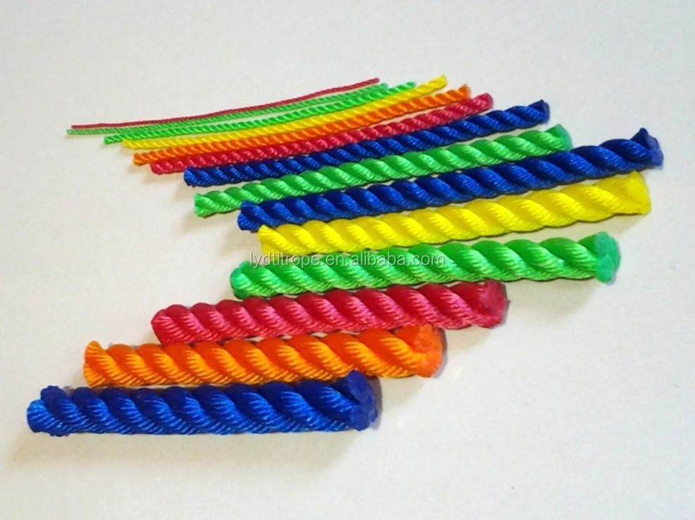 Manufacturers 8mm 6mm 18mm 3 Strand  4Strands Pe Rope Gold Monofilament Polyethylene Fishing Packaging Rope