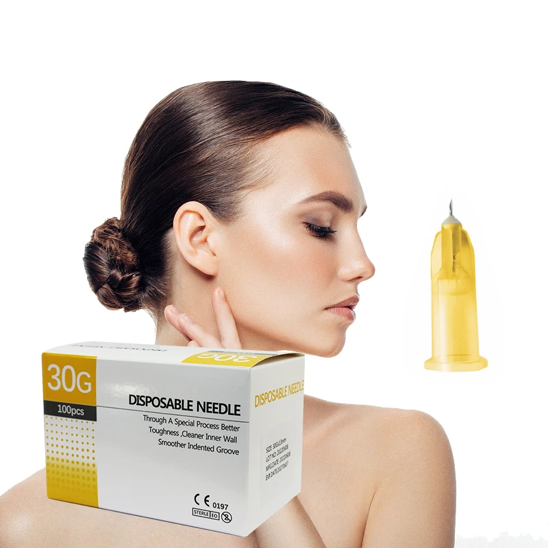 Disposable mesotherapy korea manufacturing yellow 30g 4mm sharp meso needle hypodermic insulin needles
