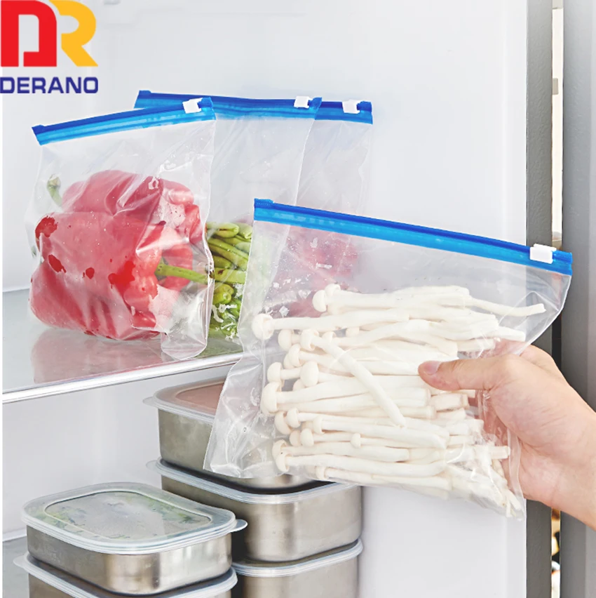 Fridge keep fresh preservation sealed fruit storage vegetable cold self sealing food grade zipper slider bag