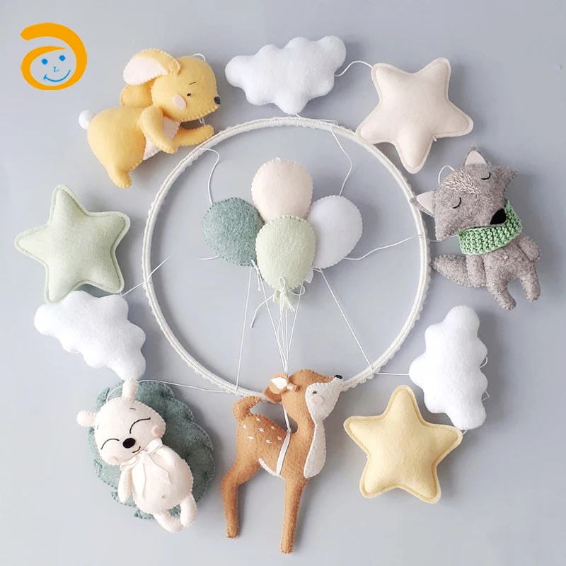 Woodland Animals Felt Baby Crib Mobile Nursery Decoration Felt Hanging Animal Mobile Baby