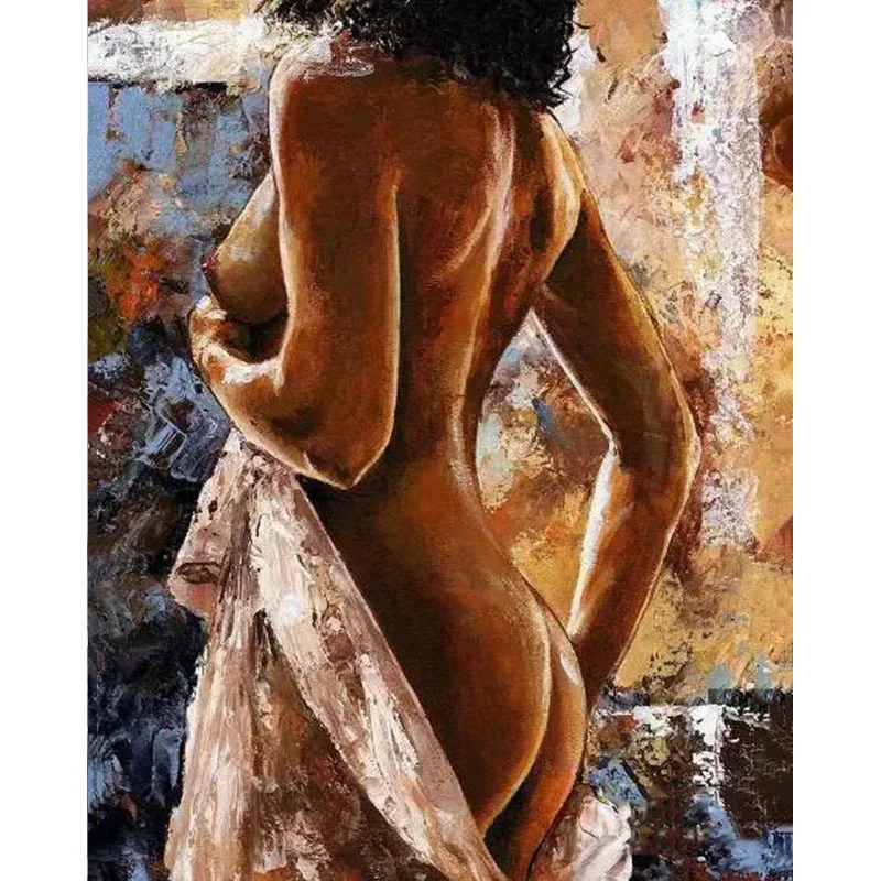 Sexy Woman DIY Nude Paintings By Numbers Hand Painted Canvas Coloring Home Wall Art Decor Decorative Objects Painting by Numbers