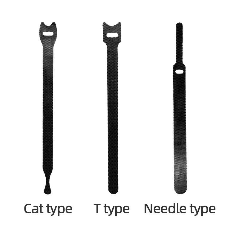 Custom Size Print Logo Soft Adjustable Fasteners Straps Nylon Back To Back Injection Molded Hook Loop Cable Tie