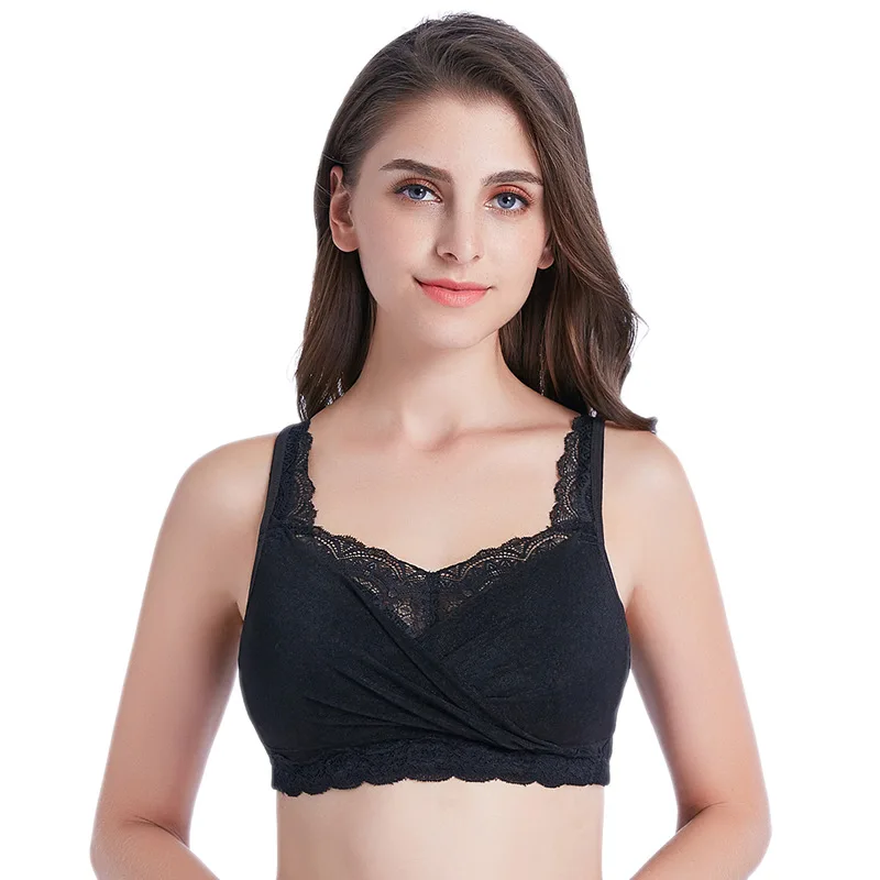 Wholesale Breast Prosthesis Mastectomy ABC Cup Wireless Put False Breast Lace Mastectomy Surgery Bra with Inner Pockets
