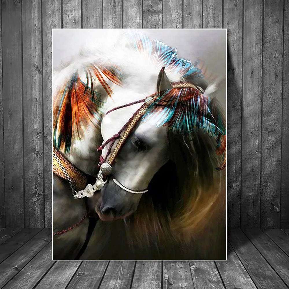 Abstract Colorful Horse Canvas Paintings On The Wall Graffiti Art Canvas Posters And Prints Animals Wall Pictures Cuadros Decor