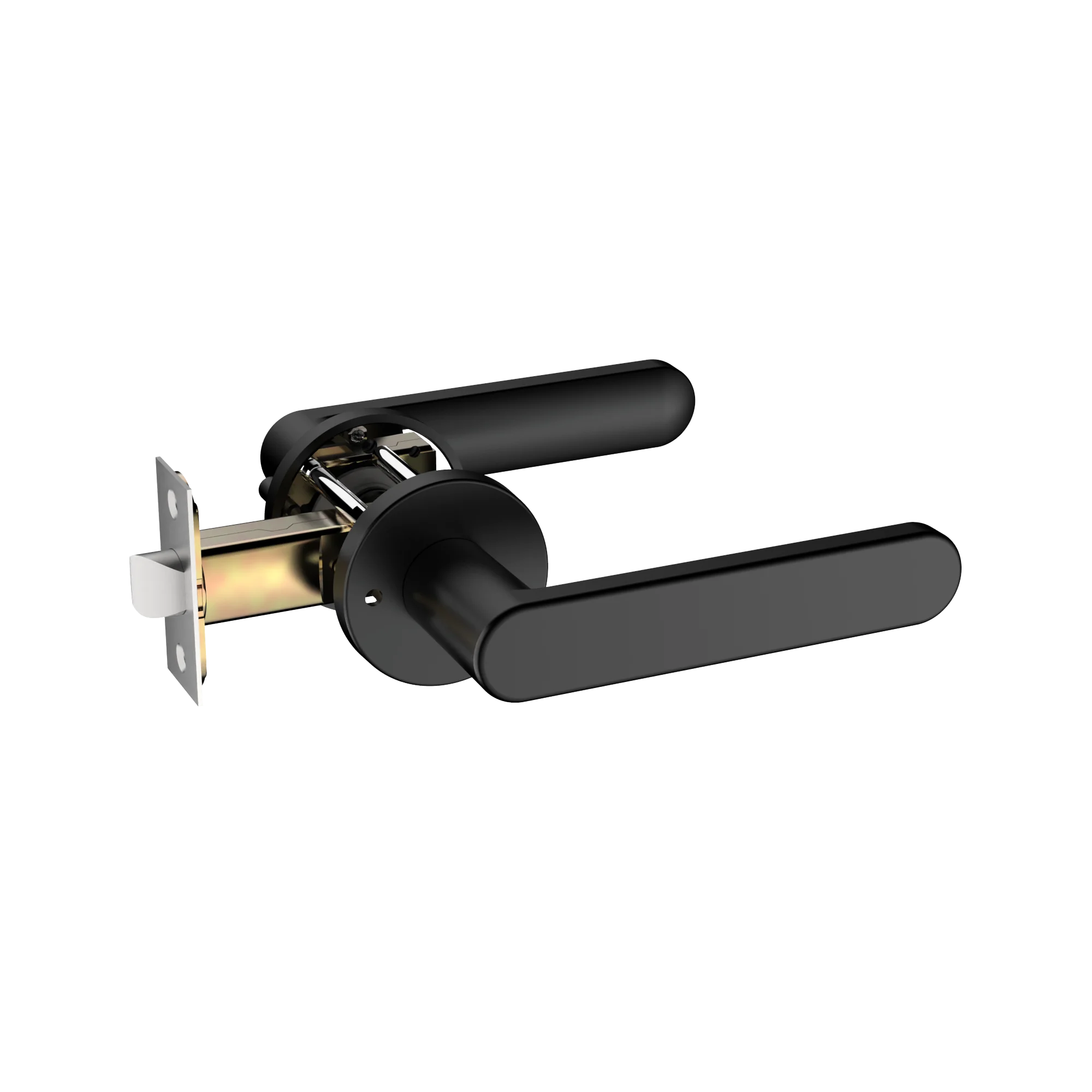 GSM Modern Design Black Brushed Nickel Lever Door Handle for Home Hotel Interior Privacy with Luxury Mortise Latch Tubular Lock