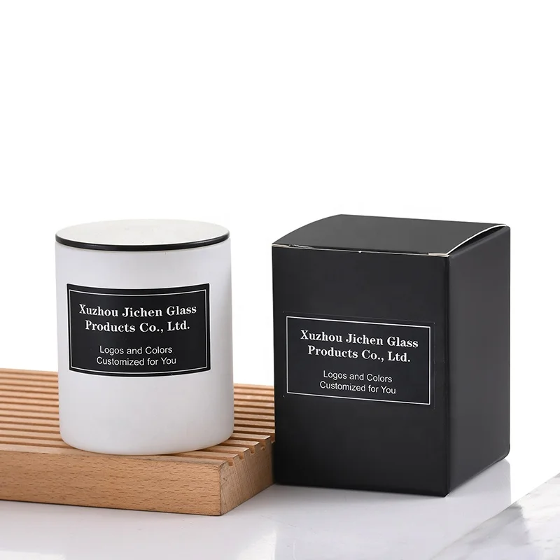 luxury home decoration items straight empty matte white glass candle jars with customized colors and logos