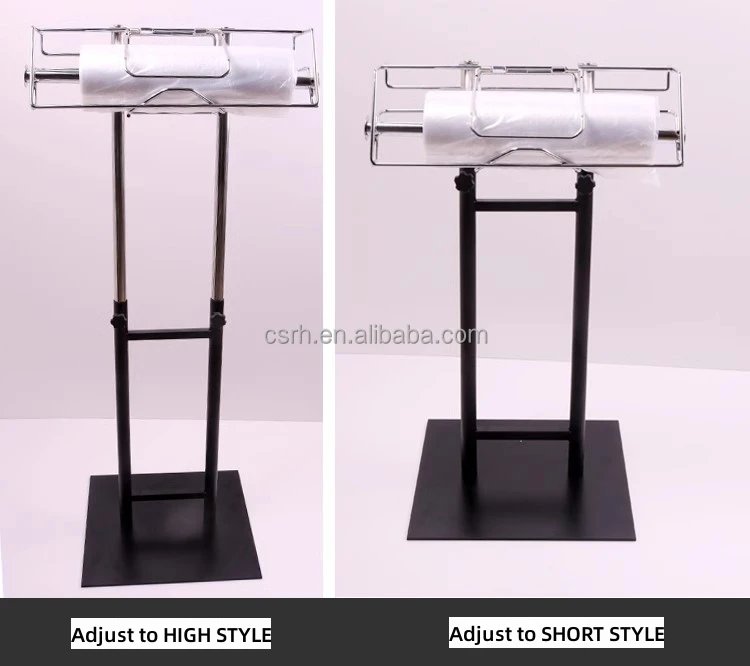 RH-RBD-FW  420*330*920mm high quality bags dispenser stand  Grocery store  flooring round metal display stands roll bag holders