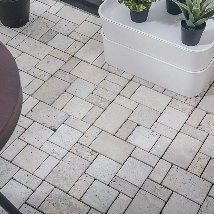 
Garden DIY natural travertine stones floor, marble slab decking tiles hot sale in Poland 