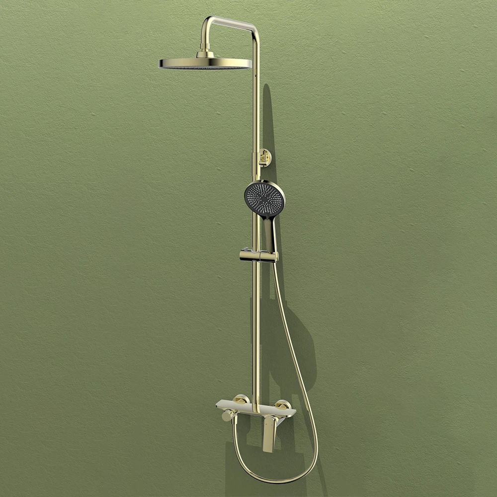 Rose Gold High Quality Shower Head With PVC Hose Set Contemporary Luxury Shower