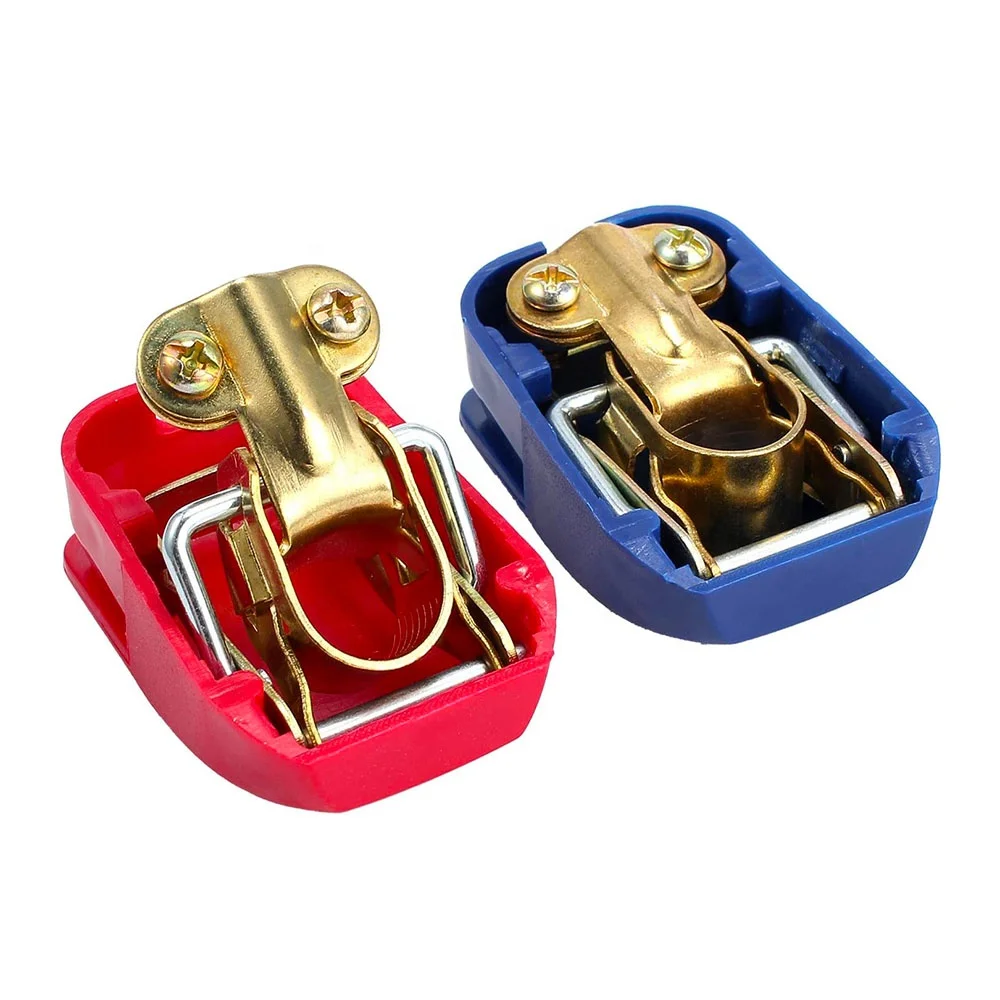 Red/Blue Pair Quick Release Battery Connector Clamp Car Battery Cable Terminal