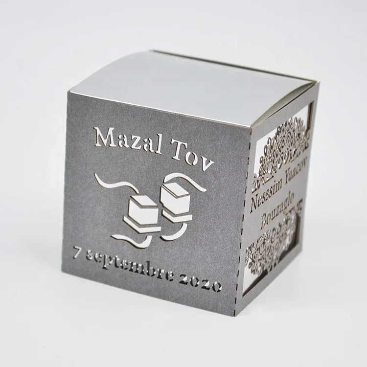 Персонализированные еврейские украшения mazel tov tefillin лазерная резка бар mitzvah коробки