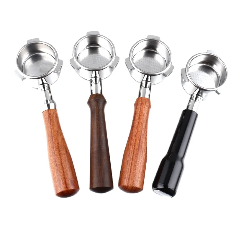 Wood Handle Naked Espresso Portafilter 54mm Bottomless for