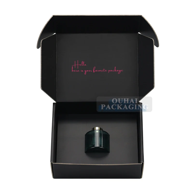 Custom Corrugated Paper Package Perfume Box and Bottle Packaging Shipping Boxes with Cardboard Insert Fixed Glass Product