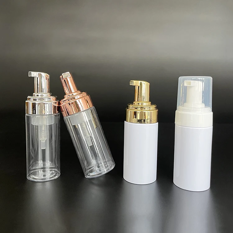 Wholesale 50ml 100ml Clear Dispenser Soap Foam Foaming Pump Bottle with Transparent Caps