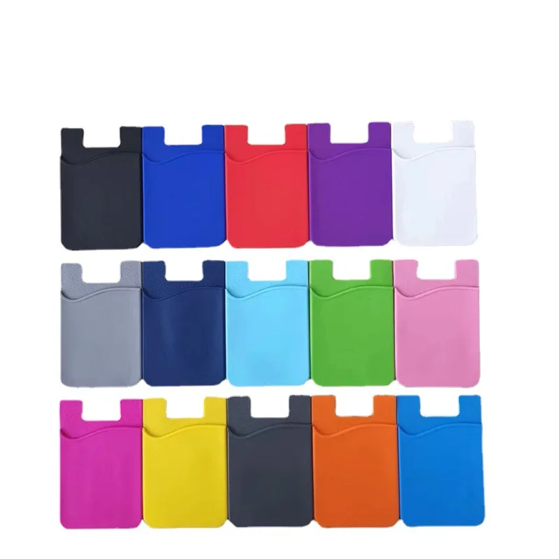 Custom Wholesale colorful 3m sticker adhesive silicone mobile phone card holder for smartphone