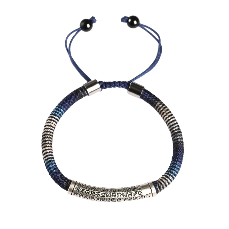 Новое поступление буддийский браслет в форме сердца плетеный веревочный для мужчин и женщин ретро-999 из стерлингового серебра ювелирные изделия