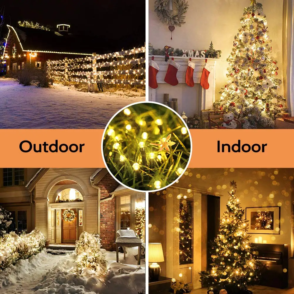 Solar Christmas Lights 200LEDs String Lights solar led string light for Outdoor Patio Lawn Landscape Fairy Garden