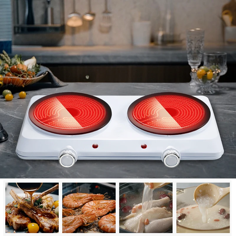 Wholesale ceramic infrared hot plate non-slip rubber feet 1500w smart positive 2 burner infrared cooker