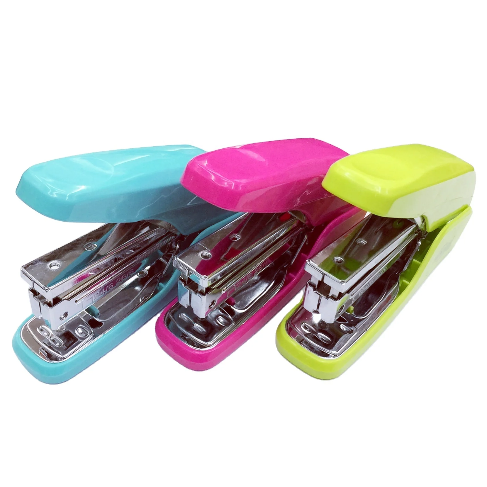 High quality office desktop standard 25 sheets paper manual stationery metal stapler Plastic Book Stapler power saving