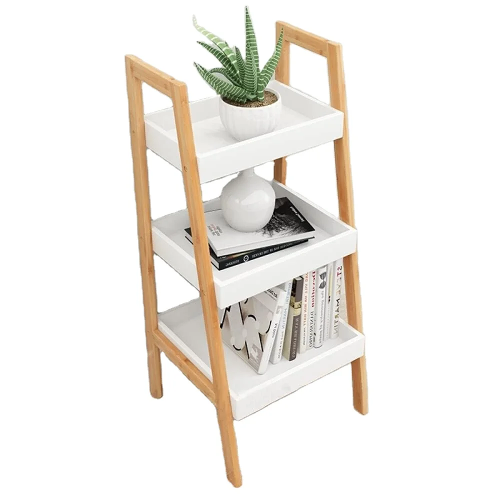 3-ярусная бамбуковая полка для лестницы хранения книжных полок полки ванной комнаты отдельно стоящая гостиной кухни балкона