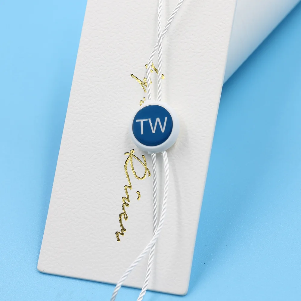 Clothing Fashion Logo Design Custom Hang Tag Security Clear Plastic Hang Tag Seal Tags