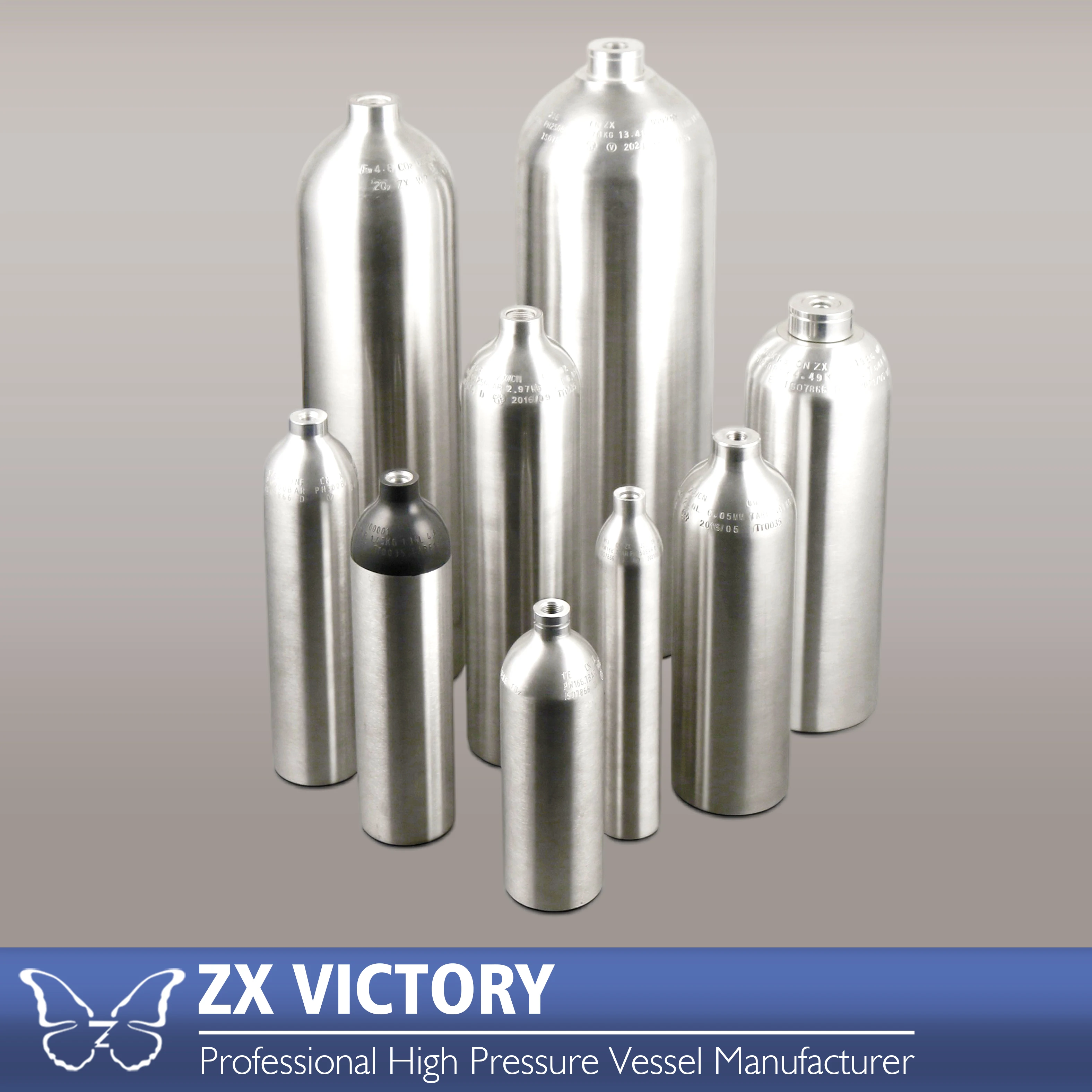 ZX Factory Outlet 1KG 2KG 4KG 5KG 10KG TPED Small Aluminum CO2 Cylinder Tank for Beverage Soda Machine