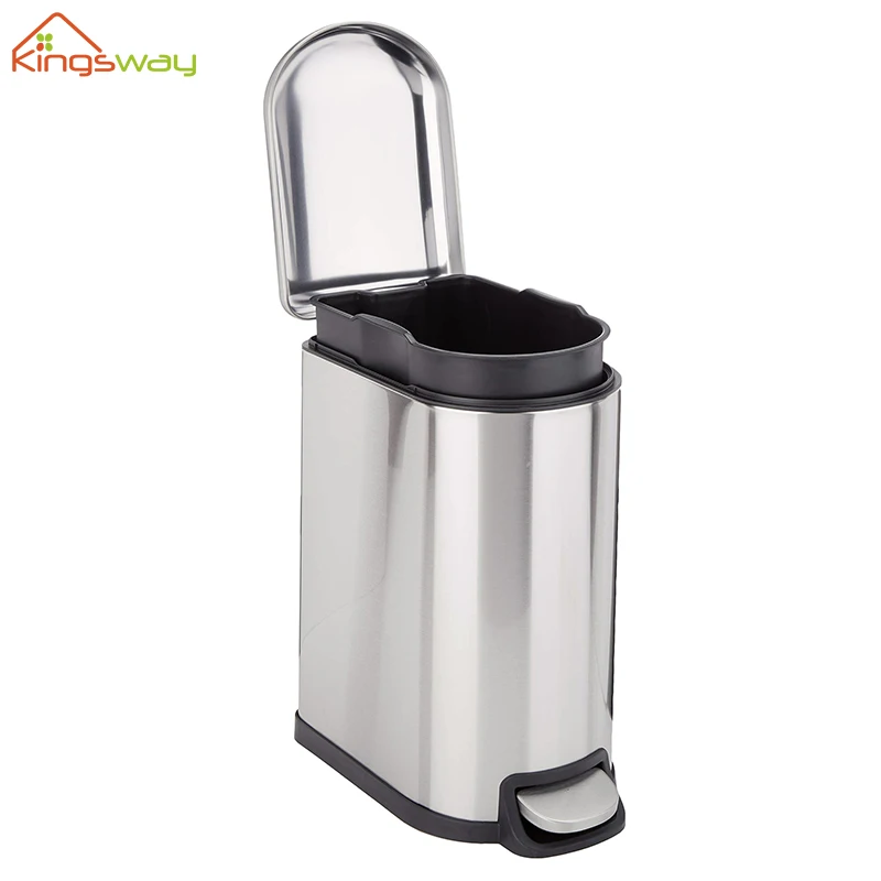 Custom Household Kitchen Waste Bins Bathroom Foot Pedal Garbage Bin Dustbin Stainless Steel Trash Can