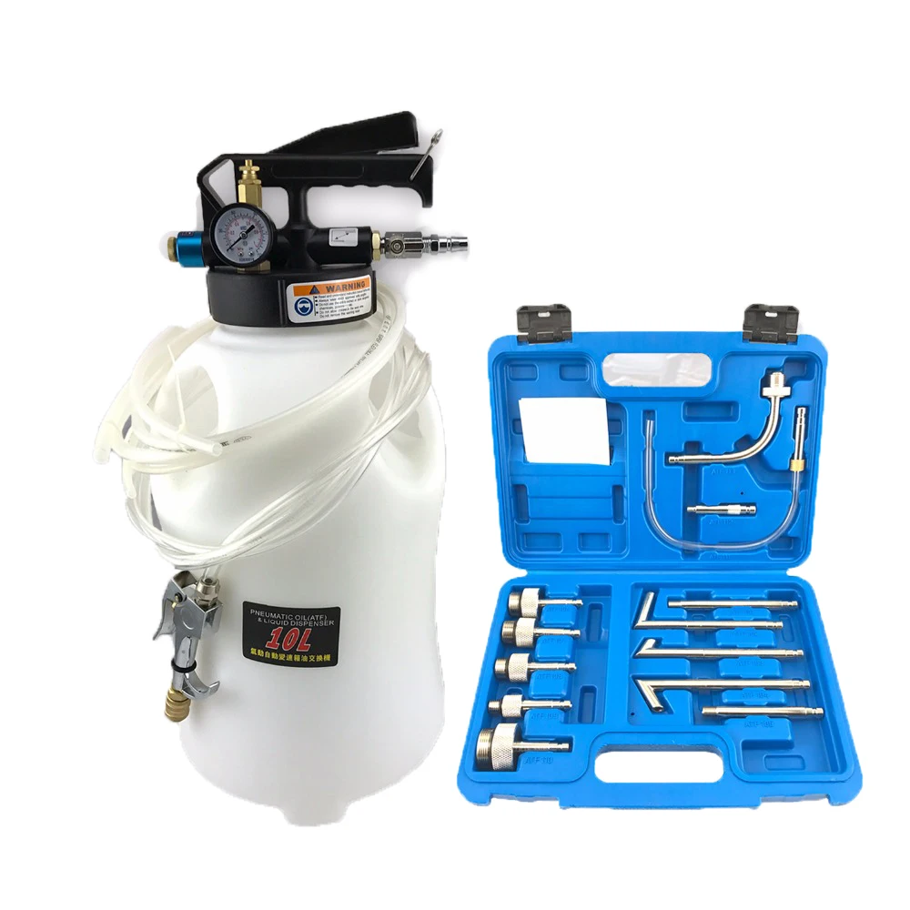 10L Pneumatic Air Engine Transmission Gear ATF Oil Filling Tool Fluid Extractor Dispenser Refill Pump Tool Kit With Adapters